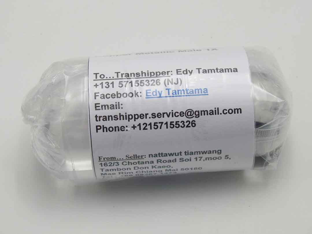 Full customer shipping label example